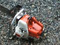 Rebuilt 08s Stihl running at idle.AVI