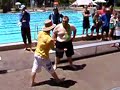 The ultimate dance-off:Rozza Brozza, a fat guy in a man-kini [as seen on borat] VS Fergi a dance teacher who's dancei n the openning of an omympic games, who will win?