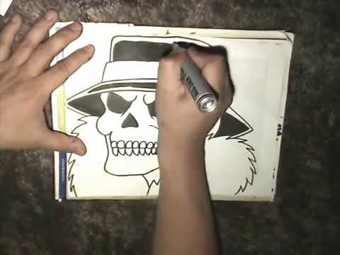 Drawing a Cholo Skull----And Some Oldies Songs-(Instrumental Oldies)