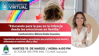 Conferencia 'Educando para la paz en la infancia desde las emociones en familia'