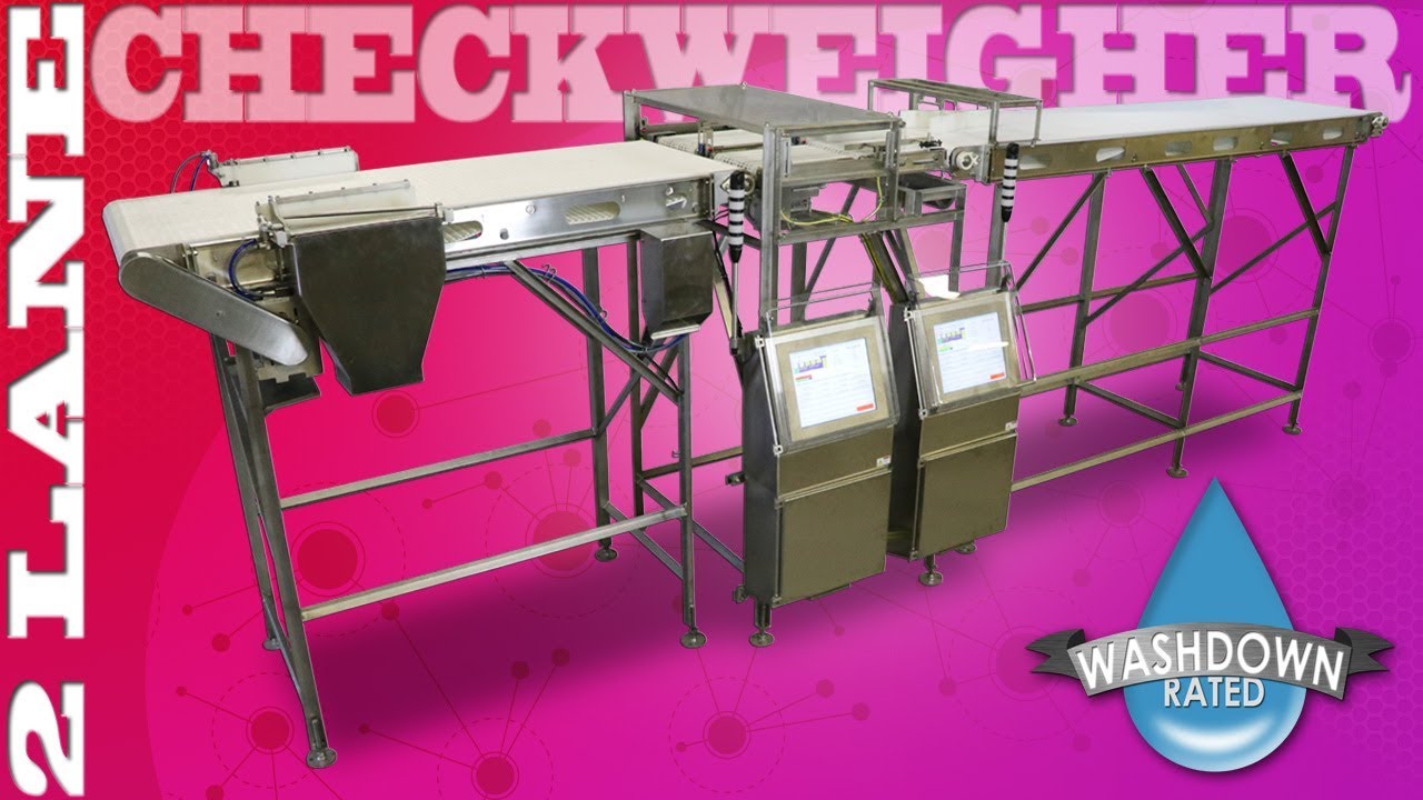 Elevated 2 Lane Checkweigher for Weighing Chicken Breasts In Motion!