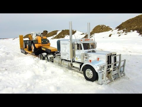 RC ADVENTURES - Chrome King Hauler & Liebherr Loader on Triple Axle Trailer with Dump Truck