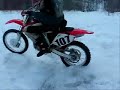 Dirt bikes in the snow