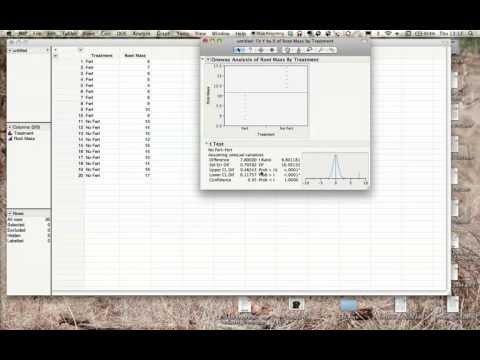 how to do a t test in jmp