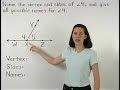 For a complete lesson on angles and measure, go to www.yourteacher.com - 1000+ online math lessons featuring a personal math teacher inside every lesson! In this lesson, students learn the definition of an angle and the concept of measure, including the following vocabulary side, vertex, protractor, degrees, right angle, acute angle, obtuse angle, and straight angle. Students also learn what assumptions can and cannot be made from a given figure.