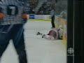 carlo colaiacovo catches mike comrie with his head down.