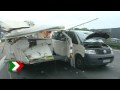 A2 - Lastwagen fährt auf Bierwagengespann auf