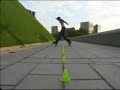 video of soraya ghadery, one of the best female skaters in the world. freestyle slalom demo.