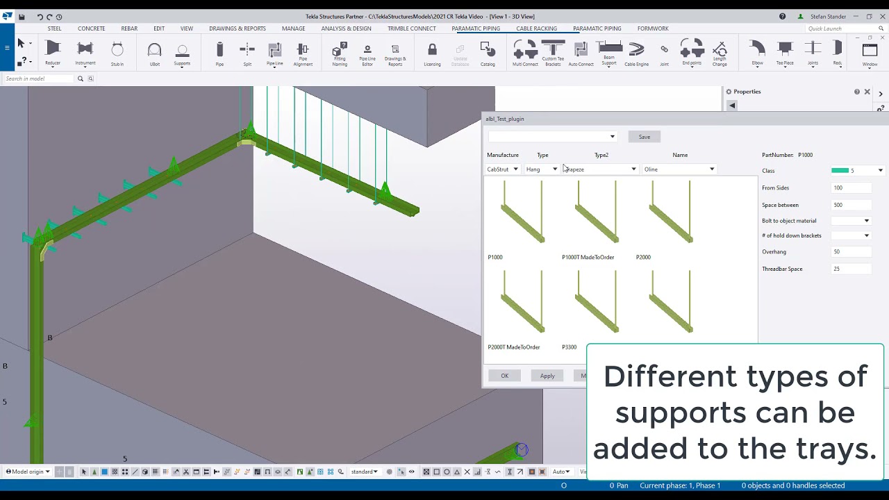 ParaMatic Cable Support Systems Add-On for Tekla