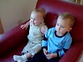 Bella 12 months singing/watching Wiggle Bay with cousin Bryce!