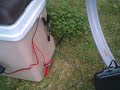 12 Volt 2.4 Watt Maplin Solar Trickle Charger (Not 1.2 V) Charging a Phone on a Cloudy Day