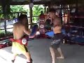 Tanwa (Tiger Muay Thai) teaches Muay Thai pads July 2008