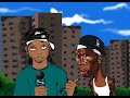 Hip Hop cartoon MaddMann the drunk reporter interviews 50 cent