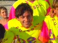 Árbitro Jorge Emiliano (Margarida) apitando na praia