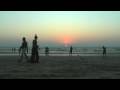 Sunset and full moon in line, Davide Swarup, hang drum, Arambol Goa