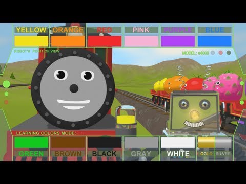 train - This educational cartoon teaches your child 13 different colors in a fun way (Main colors are repeated 3 times in a fun, different way). Robot that likes to ...