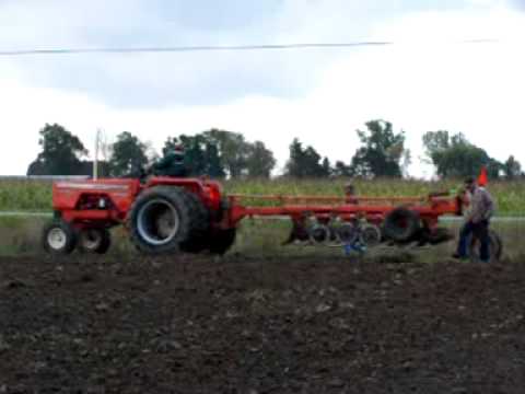 Allis - my uncle with 190 xt diesel, and Allis 6 bottom plow on a fall day.