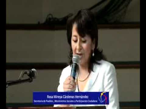 Discurso de Rosa Mireya Cárdena, Secretaria ed Pueblos, en la rendición de cuentas en Quito.mp4