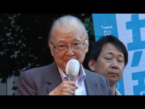 不破前議長、あさか由香候補応援 憲法・国民生活破壊の安倍政権と対決 横浜・関内駅前