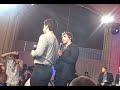the google founders show up at the g1 unveiling wearing inline skates.