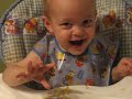 Click here to watch this video Gavin eating corn in his high chair