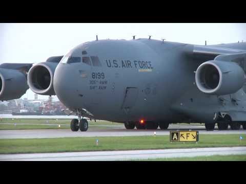 17. - This C-17 landed at the small commuter airport (TPF - Peter O'Knight airport) just south of downtown on Davis Islands, in Tampa instead of Mac Dill AFB. The ...