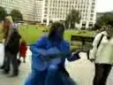 Street theatre in london - the blue John Lennon