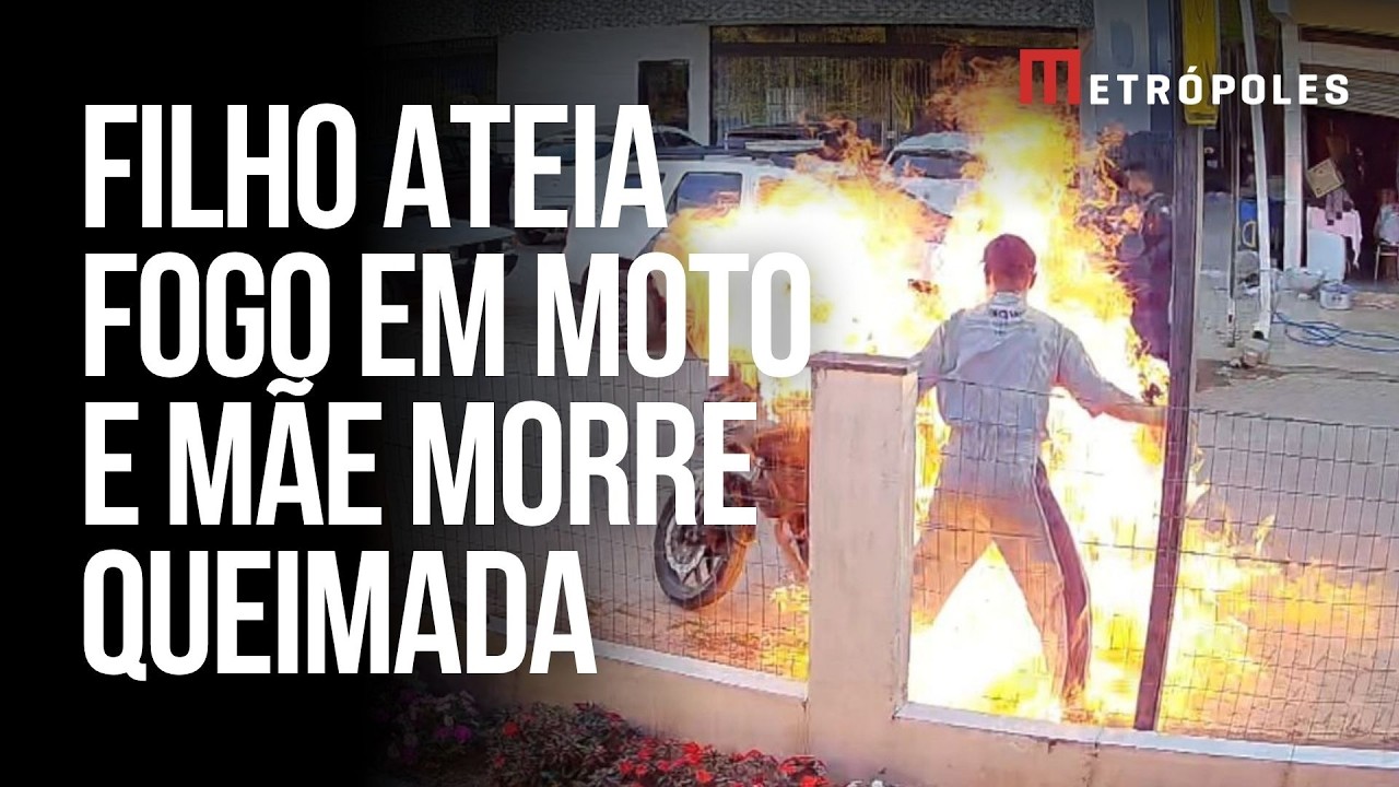 Morre mãe queimada após filho atear fogo em moto