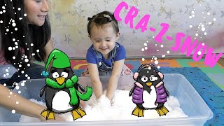 Kimiko plays with Cra-Z-Snow...