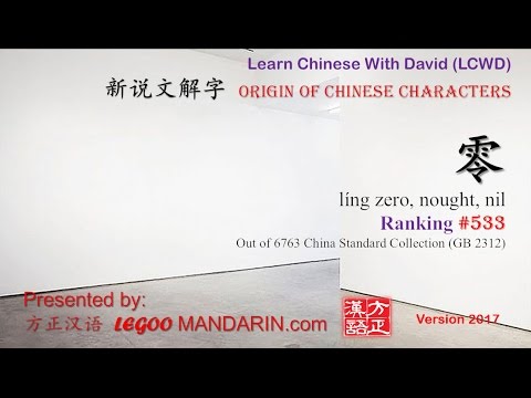 Origin of Chinese Characters -0533 零 líng zero, nought, nil Origin of Chinese Characters -0533 零 líng zero, nought, nil