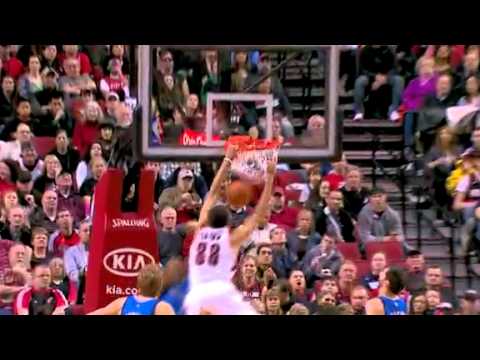 Nicolas Batum dunks on Ian Mahinmi