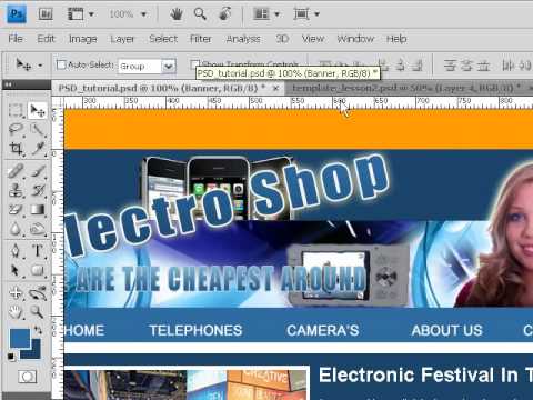 PSD Photoshop CS4 Lesson Creation Model Banner 3