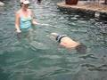 Amon learns to swim