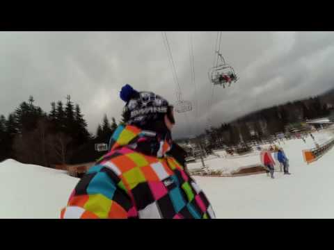 Видео спуска на сноуборде на горнолыжном курорте Гаррахов