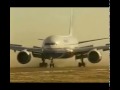 Boeing 777 on final approach in high cross wind compo