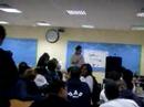 Amr Khalipha preforms in school
