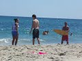 George tries skim boarding