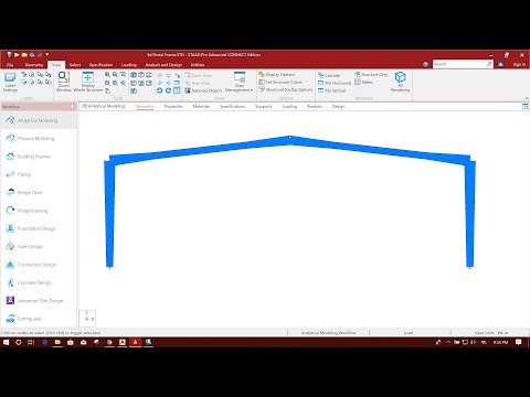 STEEL PORTAL FRAME DESIGN IN STAAD PRO CONNECT EDITION-PART1/3