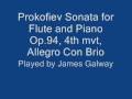 James Galway - Prokofiev Flute Sonata 4th mvt, Allegro Con Brio