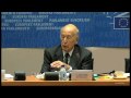 The Honorary President of Atomium Culture, Mr V. Giscard d'Estaing speaks at the public launch and first conference of the permanent platform for European excellence about the future of Europe and the role of the leading actors of the knowledge society: universities, business and press.