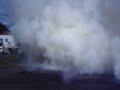 White Mustang Doing Burnout White Mustang Doing Burnout