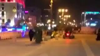 انقلاب شاب أثناء التفحيط بـ دباب في مكان مخصص للمشاة