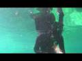 Freediver Colision underwater with AirBOX + Acrobatic swim