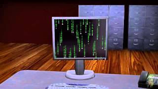 Matrix Code on PC Screen