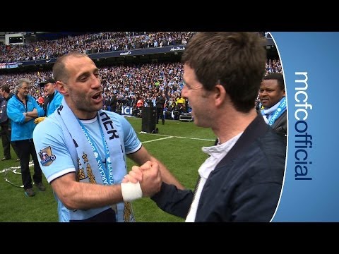 ZABALETA CELEBRATES WITH NOEL GALLAGHER | Champions 2014