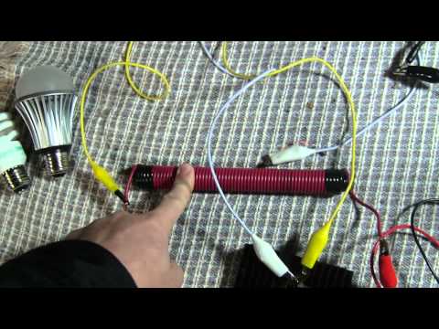 Joule Ringer - Running 120 volt lighting on a 12 volt system using a ferrite transformer.