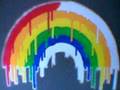 making of rainbow painting