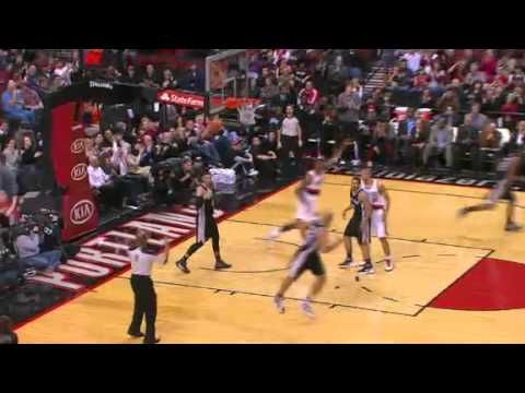 Marcus Camby to LaMarcus Aldridge Dunk against Spurs