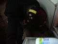 falling asleep in his fridge