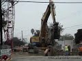 Komatsu PC1000 re-positioning trench shoring Komatsu PC1000 re-positioning trench shoring